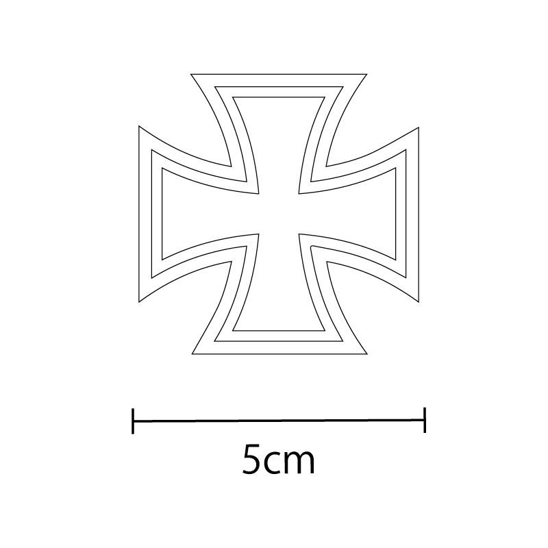 （角型ホログラム） アイアンクロス ステッカー シール 十字架 5cm ワンポイント バイクカスタム 防水 UVカット加工 mirror デカール  シール スマホ タブレット ヘルメット ステッカーチューン cross アメリカ国旗 アメリカン