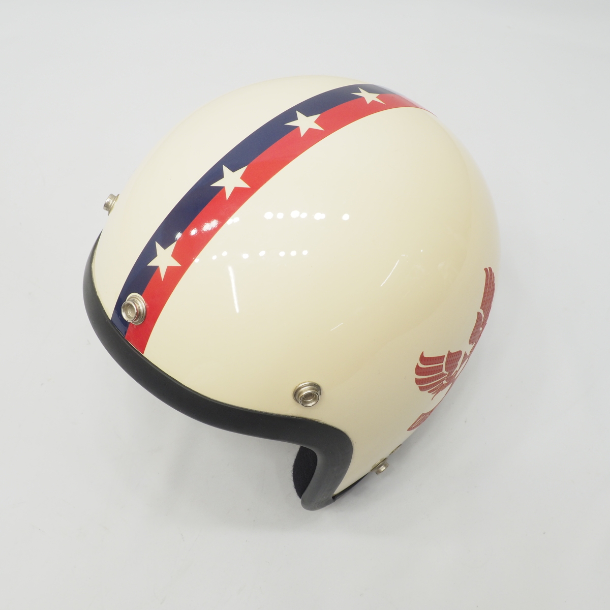 ヘルメット ラインステッカー 1本 アメリカライン 透明シート アクセント かわいい 星条旗 USA 赤青 アメリカン 初心者向け /  マニアックコレクション