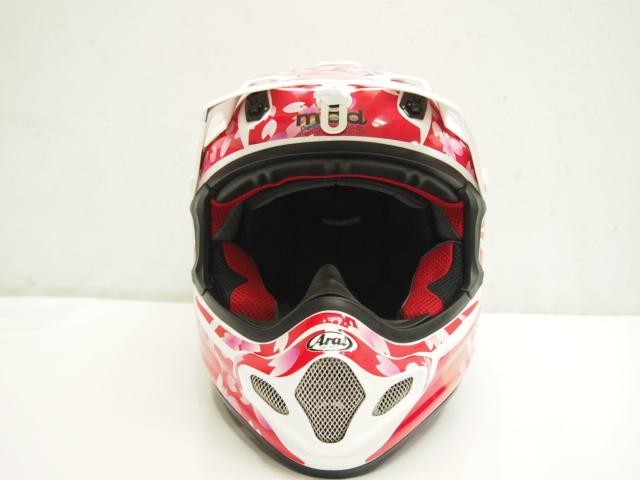 ステッカー】 arai Vcross4用 ヘルメット デカール 和柄 桜吹雪 白 傷