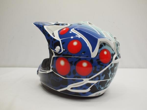 （ステッカー） arai Vcross4用 ヘルメットデカール　MCDモンスターtype1 青×赤