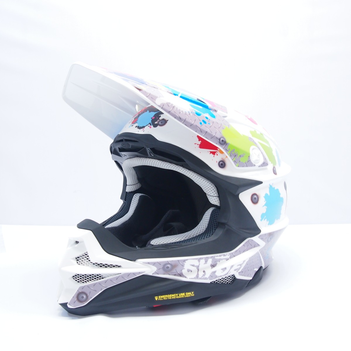 SHOEI VFX-WR Mサイズ用デカール ステッカー インクスプラッシュ/白